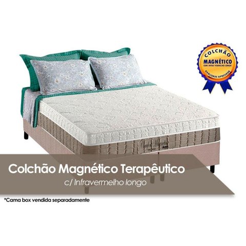 Cama Box King: Colchão Magnético Anjos Confort + Base CRC Suede Clean(193x203)