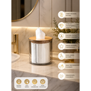 Ver imagem 3 de Porta Papel Higiênico de Luxo Transparente com Tampa de Bambú