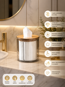Ver imagem 3 de Porta Papel Higiênico de Luxo Transparente com Tampa de Bambú