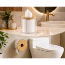 Ver imagem 2 de Porta Papel Higiênico de Luxo Transparente com Tampa de Bambú