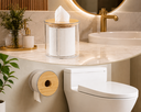 Ver imagem 2 de Porta Papel Higiênico de Luxo Transparente com Tampa de Bambú