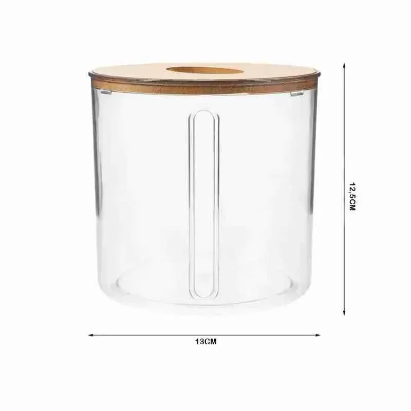 Ver imagem 2 de Porta Papel Higiênico de Luxo Transparente com Tampa de Bambú