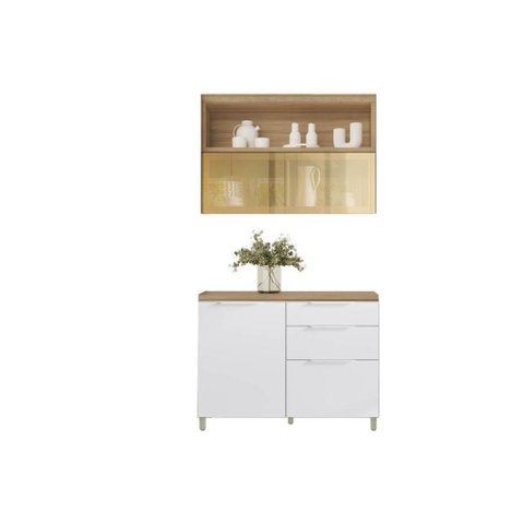 Cozinha Completa Nesher 2 Peças Marquesa CZ427 Branca/Nature