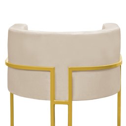 Poltrona Decorativa Sala de Estar Nayara Base Metal Dourada:bege - 4