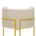 Ver imagem 4 de Poltrona Decorativa Sala de Estar Nayara Base Metal Dourada:bege