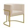 Poltrona Decorativa Sala de Estar Nayara Base Metal Dourada:bege - 1
