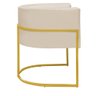 Poltrona Decorativa Sala de Estar Nayara Base Metal Dourada:bege - 3