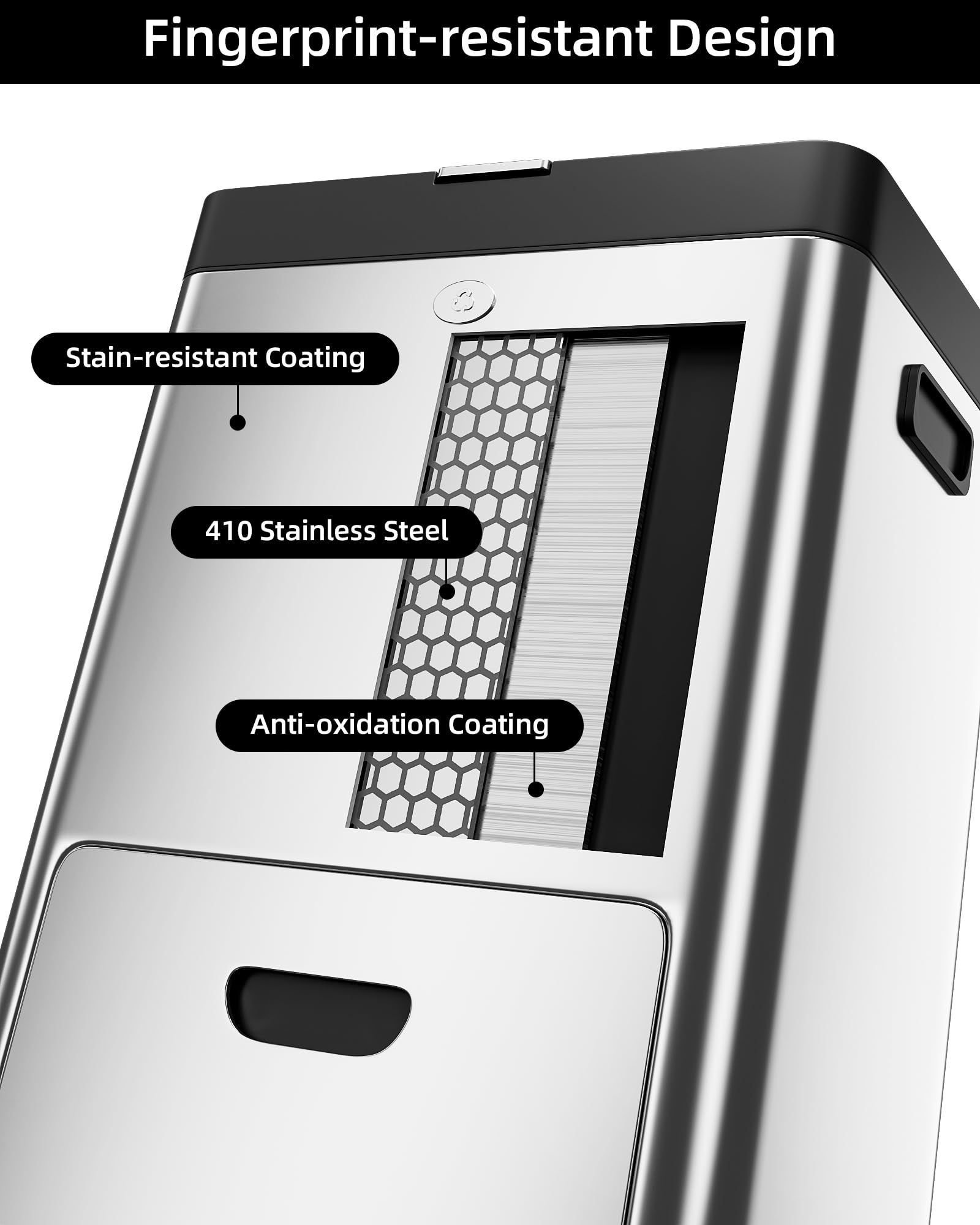 Takywep Lixeira Vertical Inox 53l com 2 Compartimentos Silenciosa - 4