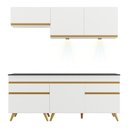 Ver imagem 7 de Armário de Cozinha Compacta 190cm com Leds Veneza Up Multimóveis V2030 Branco/dourado