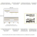 Ver imagem 4 de Armário de Cozinha Compacta 190cm com Leds Veneza Up Multimóveis V2030 Branco/dourado
