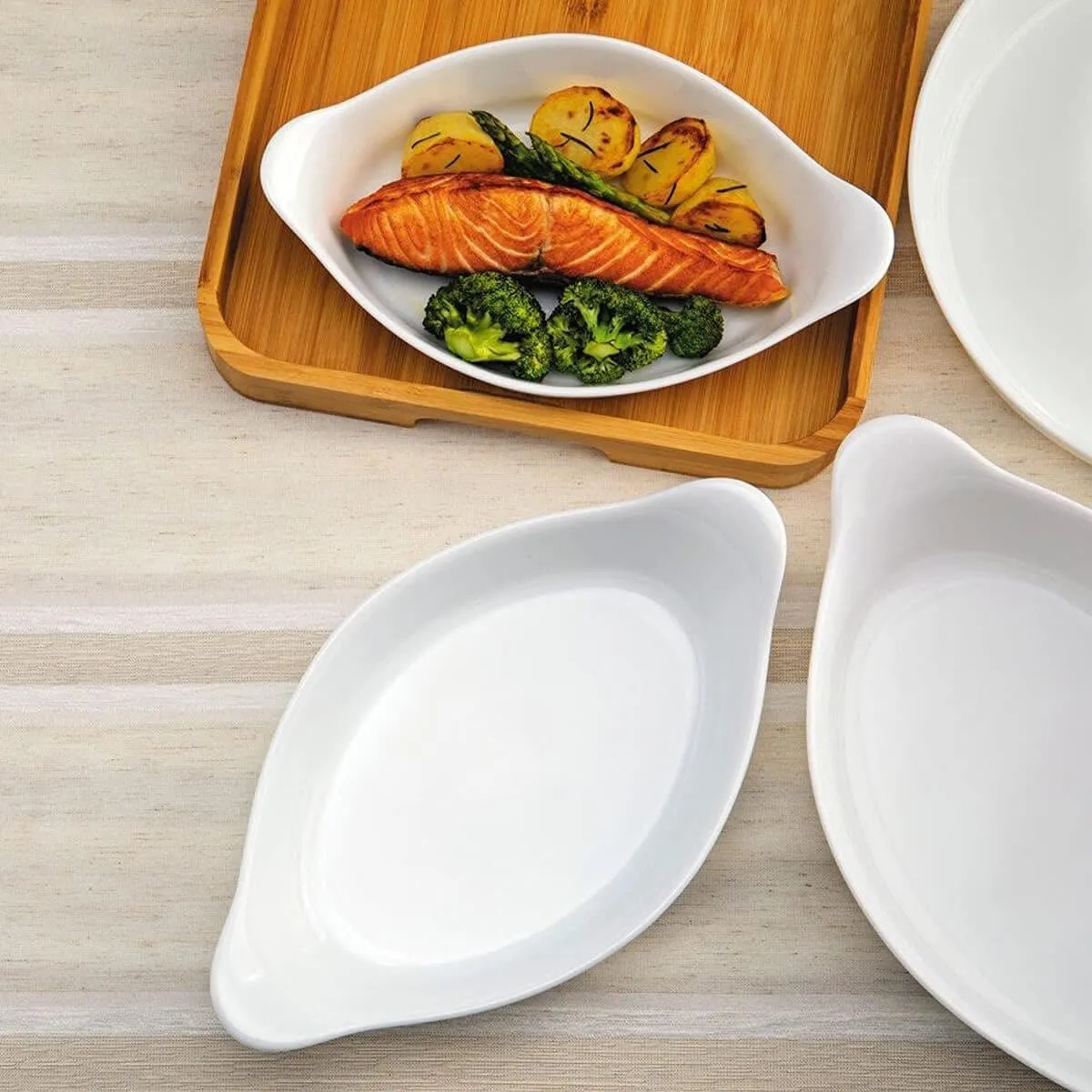 Kit Assadeira Marinex Oval Opaline Média Pequena Travessa - 4