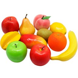 Kit Fruteira Redonda com Frutas Artificial 12pçs em Isopor - 4