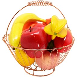 Kit Fruteira Redonda com Frutas Artificial 12pçs em Isopor - 2
