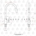 Ver imagem 6 de Torneira para Cozinha Gourmet Misturador Monocomando em Aço Inox 304 Escovado Muru Pingoo.casa -
