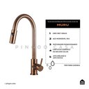 Ver imagem 2 de Torneira para Cozinha Gourmet Misturador Monocomando em Aço Inox 304 Escovado Muru Pingoo.casa -