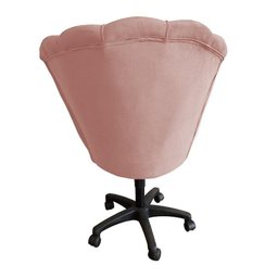 Cadeira Mocho para Estética Escritório Veludo Rosa - Lm Decor - 3