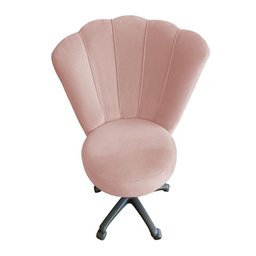 Cadeira Mocho para Estética Escritório Veludo Rosa - Lm Decor - 4