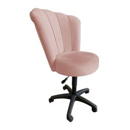 Cadeira Mocho para Estética Escritório Veludo Rosa - Lm Decor - 2