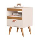 Ver imagem 2 de Kit 2 Mesas de Cabeceira Sal com 1 Gaveta Off-white/ypê/off-white