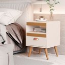 Ver imagem 1 de Kit 2 Mesas de Cabeceira Sal com 1 Gaveta Off-white/ypê/off-white