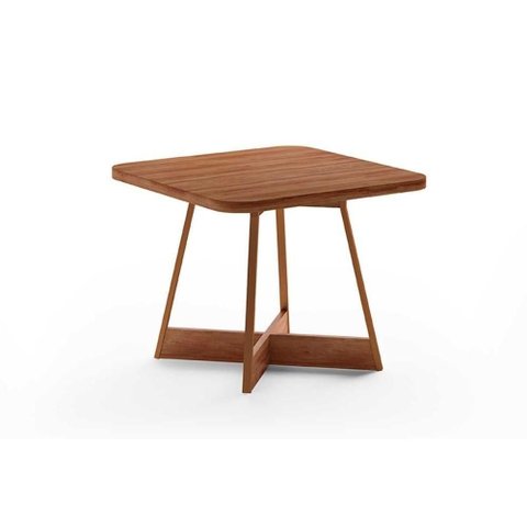 Mesa para Cozinha Átria 1593 Quadrada Aço C-tampo Madeirado 90x90cm Nogal-freijo Rose - Carraro