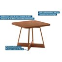 Ver mais imagens de Mesa para Cozinha Átria 1593 Quadrada Aço C-tampo Madeirado 90x90cm Nogal-freijo Rose - Carraro