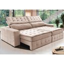 Ver imagem 1 de Sofá Retrátil e Reclinável 2,35m Cama inBox Big Puffer com SoftGel D40 Velupluma Bege