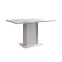 Ver imagem 5 de Mesa Jantar Londres Retangular Branca 137x90 6 Cadeiras Estofadas Vermelho Base Cobre