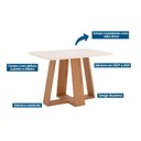 Ver imagem 5 de Conjunto: Mesa Sala Jantar Lins c/ Tampo Madeirado 120x80cm e 4 Cadeiras Milla Nature/Off White -