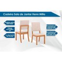 Ver imagem 4 de Conjunto: Mesa Sala Jantar Lins c/ Tampo Madeirado 120x80cm e 4 Cadeiras Milla Nature/Off White -