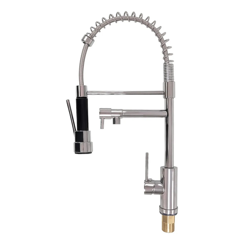 Torneira de Cozinha Gourmet Alto Luxo de Bancada Bica Dupla 001 Cromada
