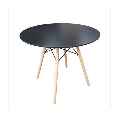 Mesa de Jantar Redonda Eames Eiffel 100cm Preta