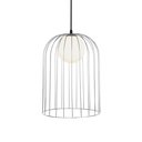 Ver imagem 2 de Pendente em Metal na Cor Prata e Vidro Opal Branco - 20cm Mart