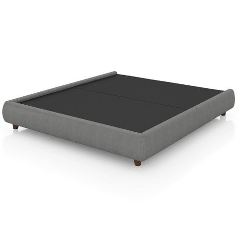Cama King Base Box 195cm Cairo Facto Cinza Z37 - Mpozenato