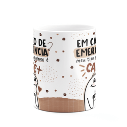 Caneca Divertida Flork - Tipo Sanguíneo, Café! Branca - 3