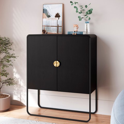 Balcão de Cozinha 90cm com 2 Portas Mario Nero/preto A10 - Mpozenato