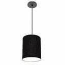 Ver imagem 1 de Lustre Luminária Pendente Vivare Free Lux Pe-4103pr Cúpula em Tecido 15x20cm Preta Canopla Preta e