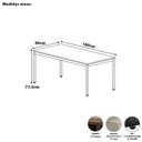 Ver imagem 5 de Mesa de Cozinha e Refeitório 180cm x 90cm Industrial MDP e Metal Macadâmia com Branco F5 Office