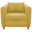 Ver imagem 5 de Kit Sofá 2 Lugares e Poltrona Europa Suede Doce Sonho Móveis - Amarelo