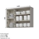 Ver imagem 2 de Armário Aéreo 120cm com Vidro 3 Portas Emily Henn