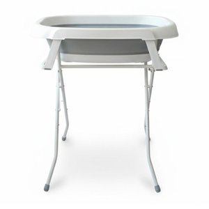 Banheira de Bebê Dobrável Portátil até 35 Litros com Suporte e Almofada de Banho Cinza - Mollie