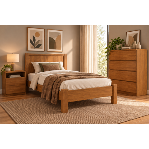 Cama Solteiro Versatil 100% MDF Cor Cedro