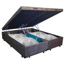 Ver imagem 2 de Cama Box Baú King Bipartido Suede Sereneprime Marrom 192x203x44