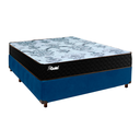 Ver imagem 1 de Conjunto Cama Box Azul Casal + Colchão Molas Ensacadas Life Gold Paropas