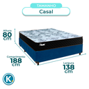 Ver imagem 3 de Conjunto Cama Box Azul Casal + Colchão Molas Ensacadas Life Gold Paropas