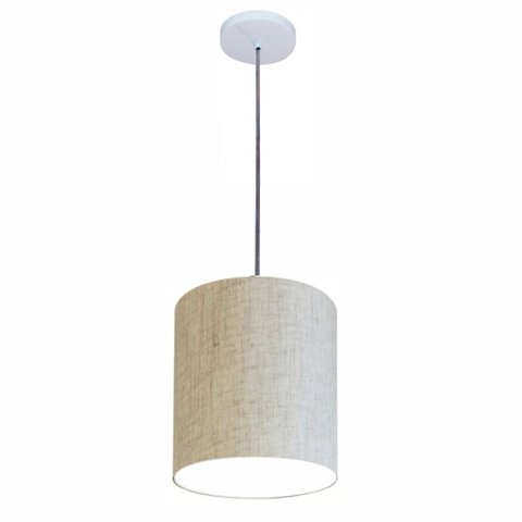 Lustre Luminária Pendente Vivare Free Lux Pe-4102pr Cúpula em Tecido 13x15cm
