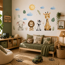 Ver imagem 1 de Adesivo de Parede Infantil Safari Aquarela Decoração de Quarto de Bebê e Brinquedoteca