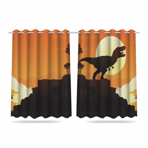 Cortina Infantil Estampada 2,60 X 1,50m Dinossauro Mod 01