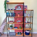 Ver imagem 1 de Estante Style de Ferro e Madeira Dual 5 e 6 Prateleiras Industrial Nozes e Preto