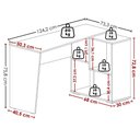 Ver imagem 3 de Mesa Escrivaninha em L Versatil 4 Nichos 124x74 cm Ipe Branco Artany